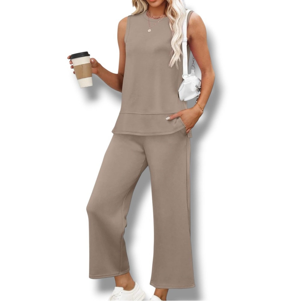 Women's 2 Piece Outfit 2025 Summer Beach Vacation Clothes Fall Travel Casual XXL